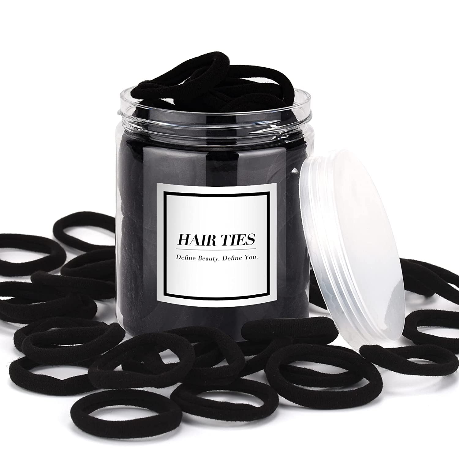 50PCS Hair Ties for Thick Hair, Seamless Cotton Ponytail Holders | Hair ties for Thick Hair, No Damage (Neutral Colors) Hair Accessories