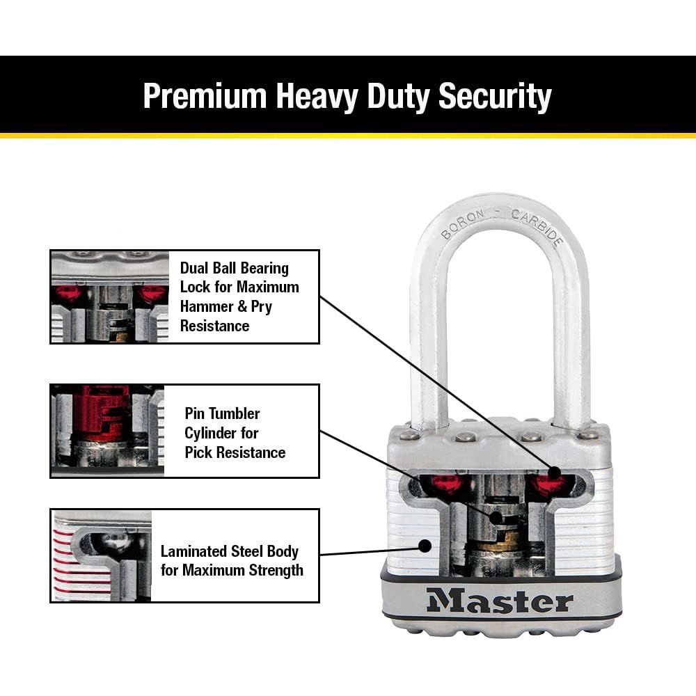 Buy now Master Lock M1XDLF Magnum Heavy Duty Padlock with Key, 1 Pack at indiglob india
