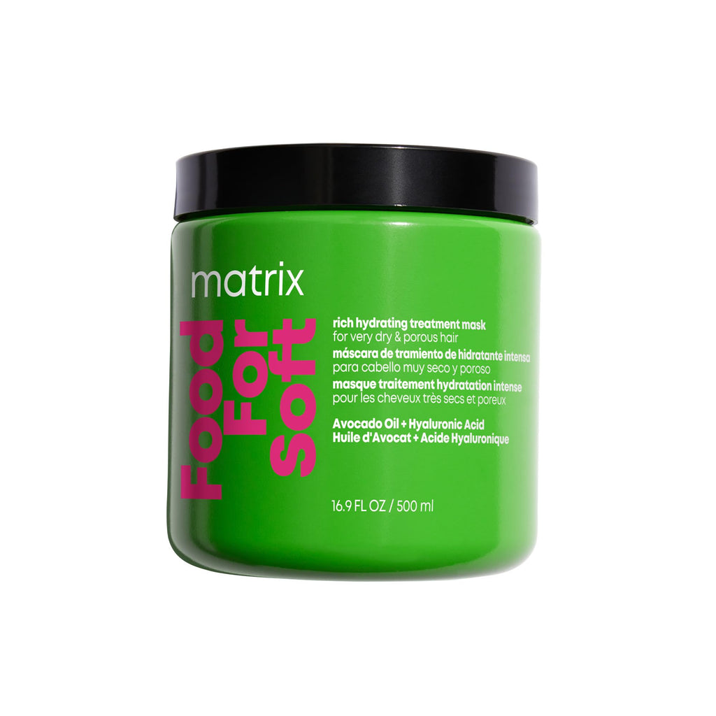 MATRIX Food For Soft Rich Hydrating Treatment Mask - For Dry & Brittle Hair, Adds Shine & Softness, With Avocado Oil & Hyaluronic Acid, Replenishes Moisture