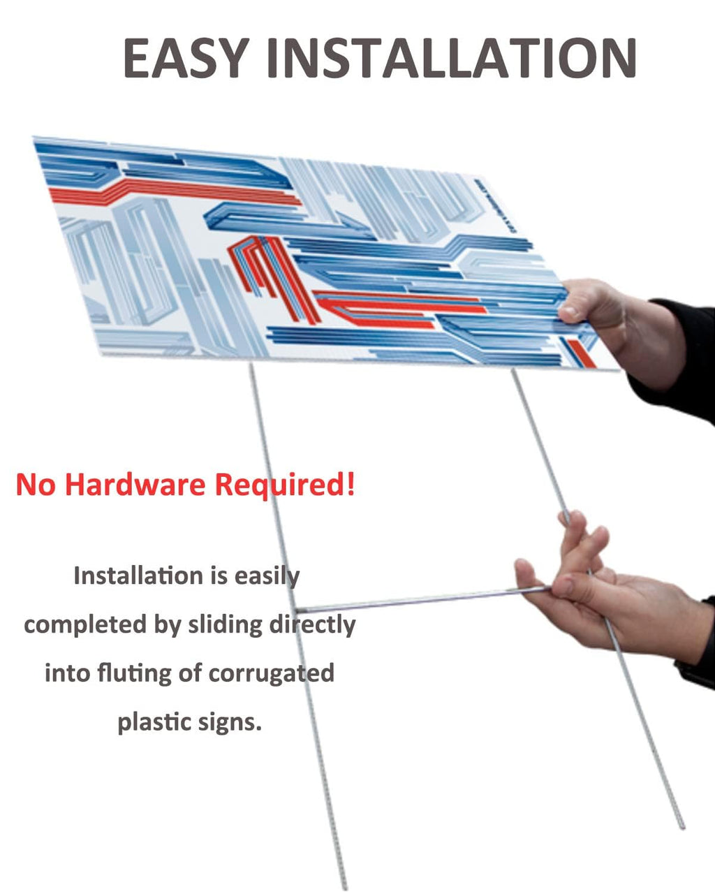 20 Pack Yard Sign Stakes Metal, 18'' x 7'' H Frame Wire Stakes for Yard Signs for Corrugated Plastic Signs Halloween Yard Sign Holder