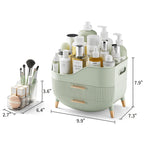 Pajiriona Makeup Organizer with Drawers, Green Skincare Organizer for Vanity, Storage Box with Handle, Large Cosmetic Display Case for Dresser, Bathroom Countertop