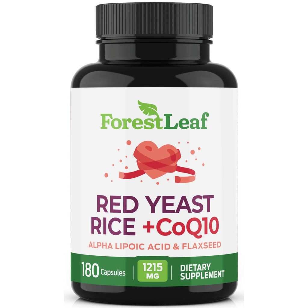 Red Yeast Rice with CoQ10 Supplement - 1215mg Extra Strength Red Yeast Rice Capsules with Alpha Lipoic Acid & Organic Flaxseed, Citrinin Free - 180 Capsules