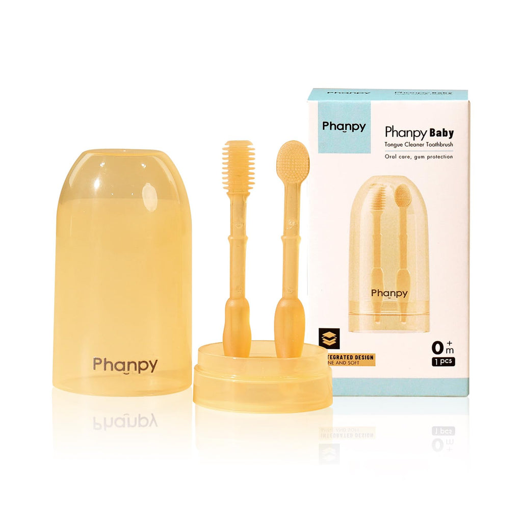 Phanpy Silicone Baby Tongue Cleaner and Toothbrush - Newborn to 12 Months, Oral & Mouth Cleaner