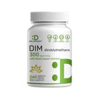 DIM Supplement 300mg with Black Pepper, 240 Vegetarian Caps, 4 Months Supply | 2-in-1 Dim Supplement for Women & Men | Diindolylmethane Plus Black Pepper Extract for Enhanced Absorption*