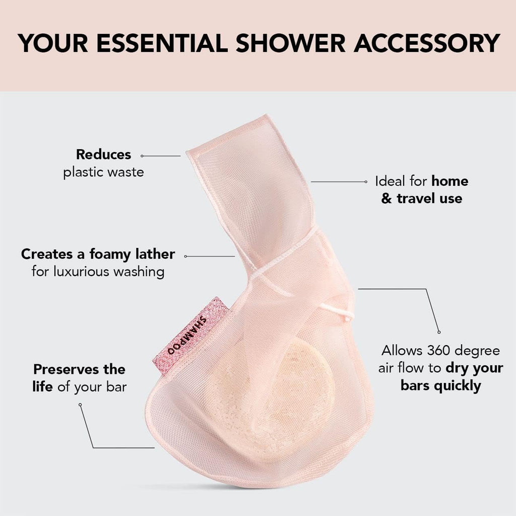 Buy now Kitsch Bar Soap Saver Bag â€“ Patented Mesh Bag Soap Holder for Shampoo and Conditioner Bars - Extends Use & Prevents Soggy Mess - Recycled Mesh Beauty Pouch, Eco-Friendly â€“ Blush at indiglob india