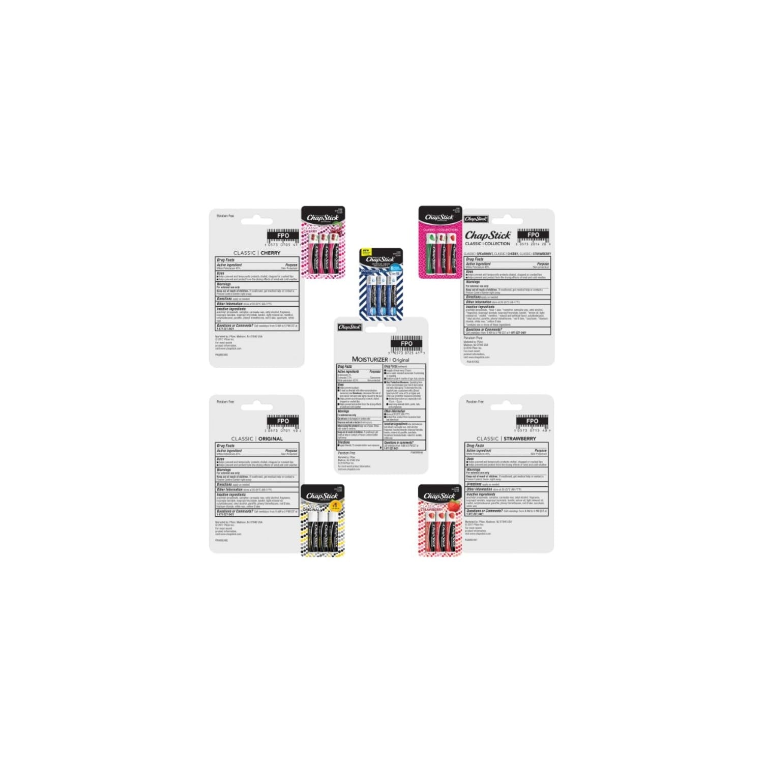 Buy now ChapStick Classic Collection Flavored Lip Balm Tubes Pack, Lip Moisturizer - 0.15 Oz (Box of 5 Packs of 3) at indiglob india