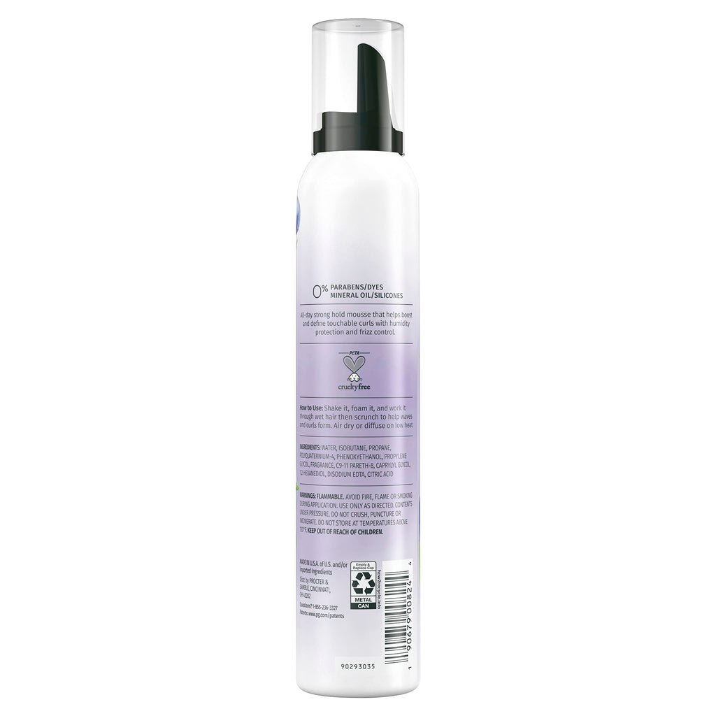 Herbal Essences Curl Boosting Mousse, Frizz Control for Curly & Wavy Hair, Long-Lasting Hold with Berry Scent, Paraben & Dye-Free, Cruelty-Free, 6.8 Fl Oz Each, 3 Pack