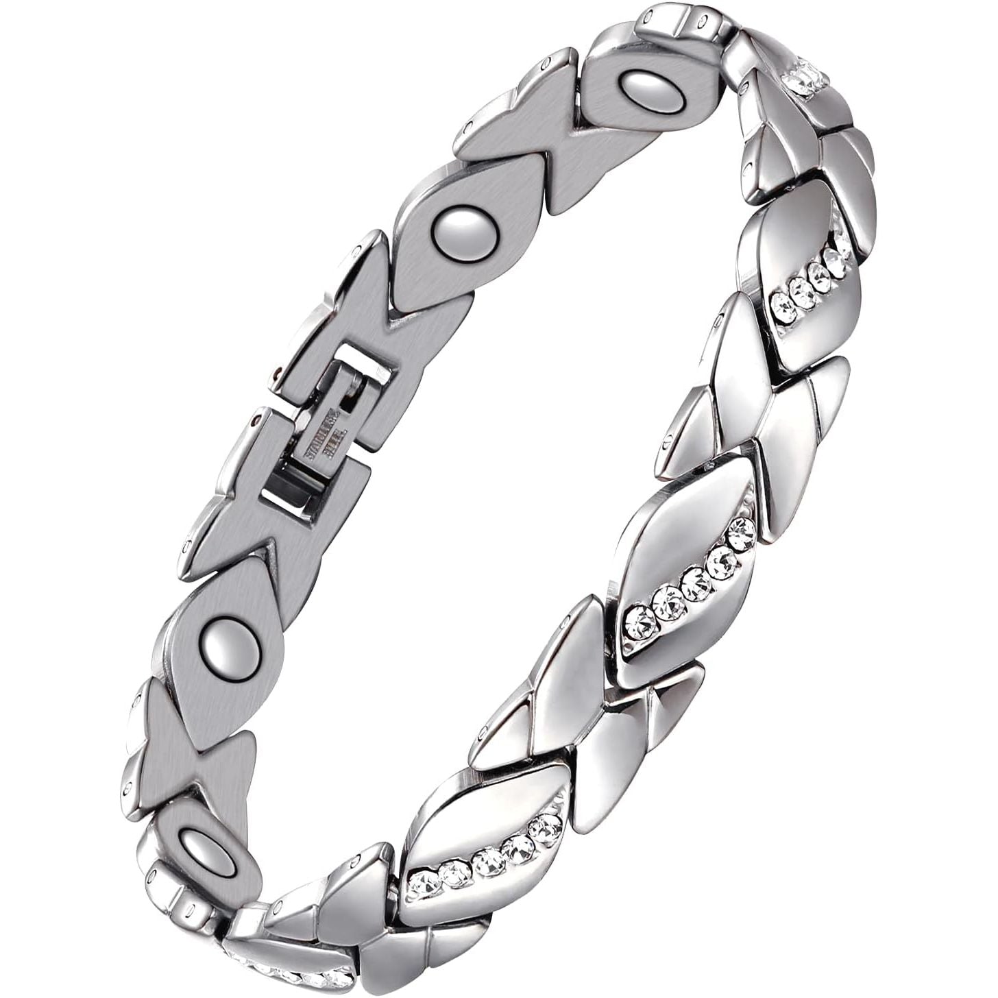 Buy now Jecanori Pure Copper Bracelets for Women,Ultra Magnetic Bracelets for Women with 3500 Gauss Magnets,Crystal Valentine's Day Jewelry Gift, Sizing Tool Super-Sliver at indiglob india