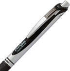 Pentel Energel 0.7 mm RTX Retractable Black Ink Pens - Medium Point, Metal Tip Pack of 10