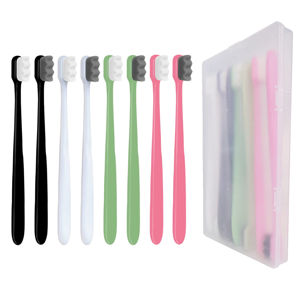Buy now EasyHonor Extra Toothbrush for Sensitive Gums, Micro Fur Manual Toothbrush with 20000 Soft Floss Bristle for Pregnant Women, Elderly, Braces and Gum Recessions, Protect Fragile Gums (6 Pack) 8 packs(gray + white bristles) at indiglob india