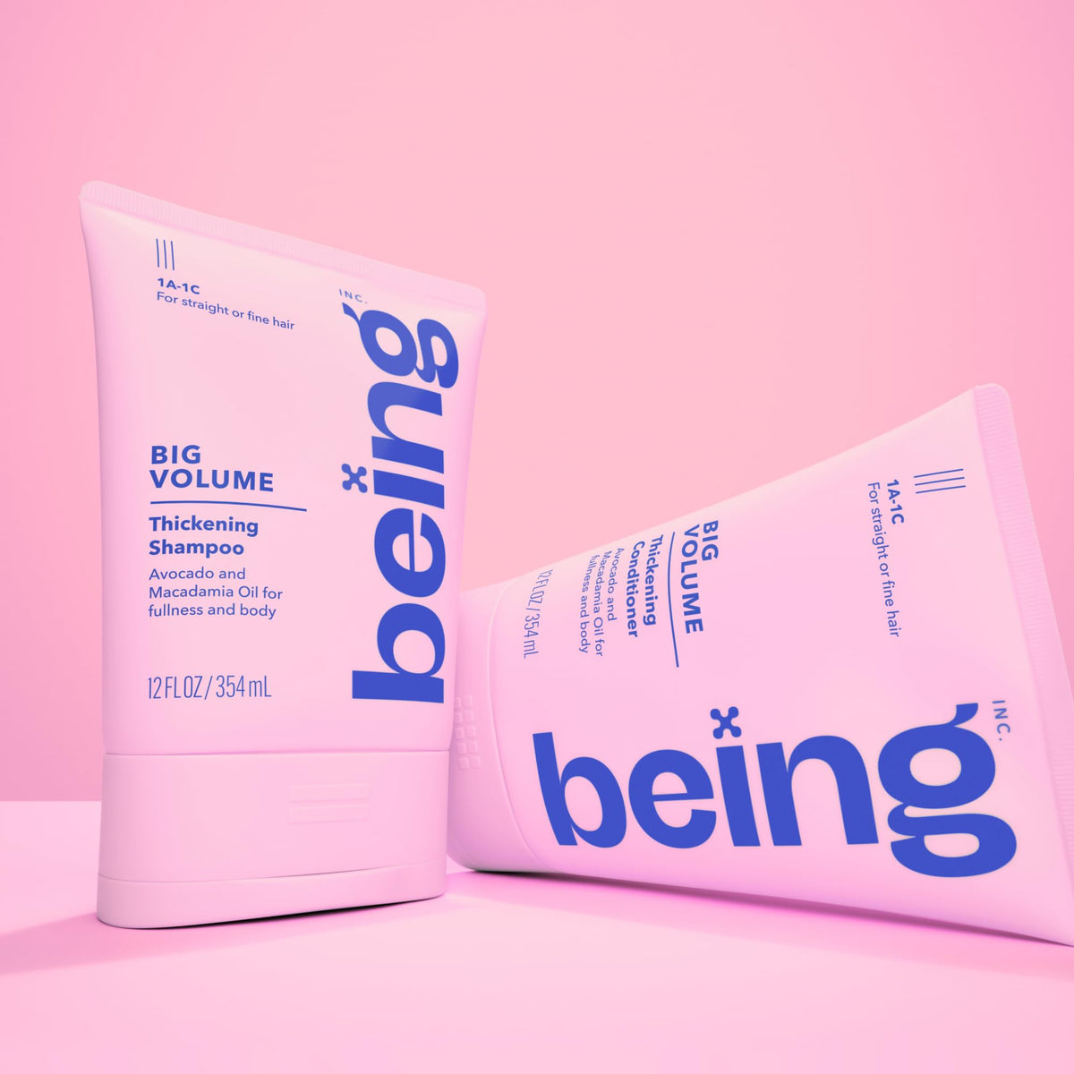 being BIG VOLUME Thickening Shampoo and Conditioner Set 354mL with Avocado and Macadamia Oil