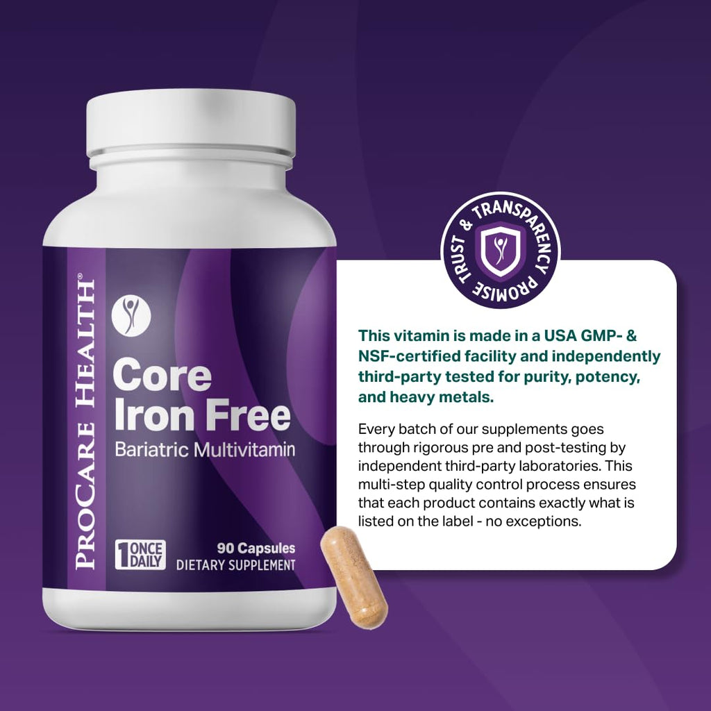 Core Iron Free Bariatric Multivitamin | Capsule | 30ct