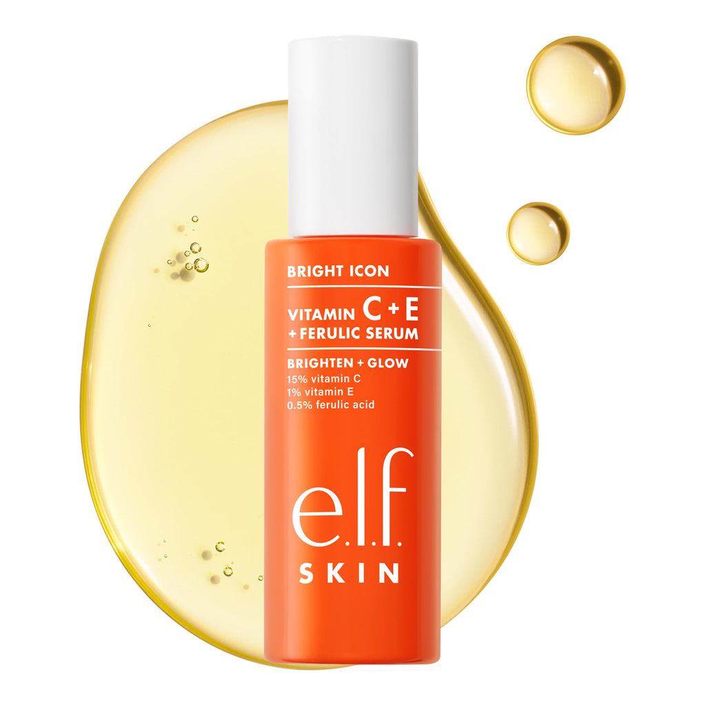 e.l.f. SKIN Bright Icon Vitamin C + E + Ferulic Face Serum, Brightening & Soothing with 15% Vitamin C, Vegan & Cruelty-Free