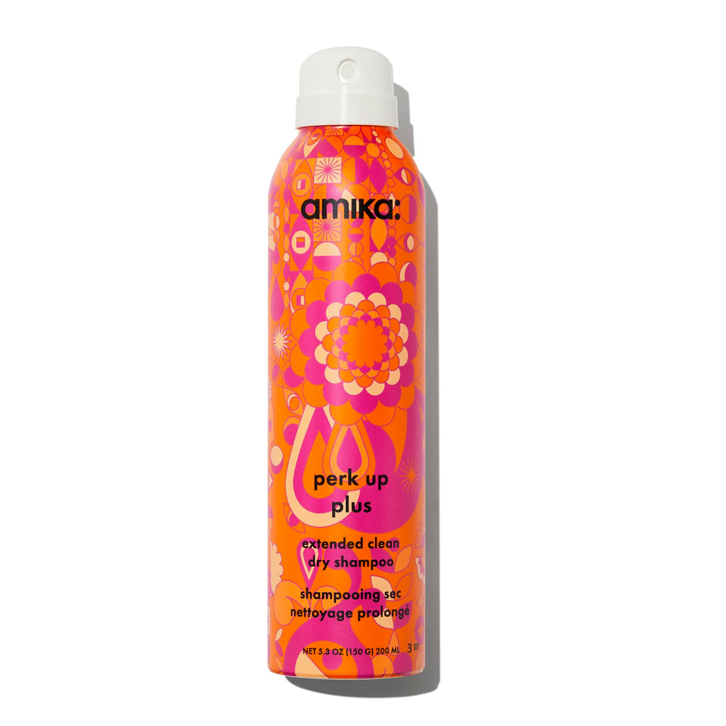 amika perk up plus extended clean dry shampoo | lightweight + buildable, extend time even further between wash days, invisible finish + no white residue, for all hair types