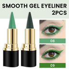 Authentic Kaely 2Pcs Gel Eyeliner Pencil in vibrant greens, perfect for a smooth application and stunning eye looks.