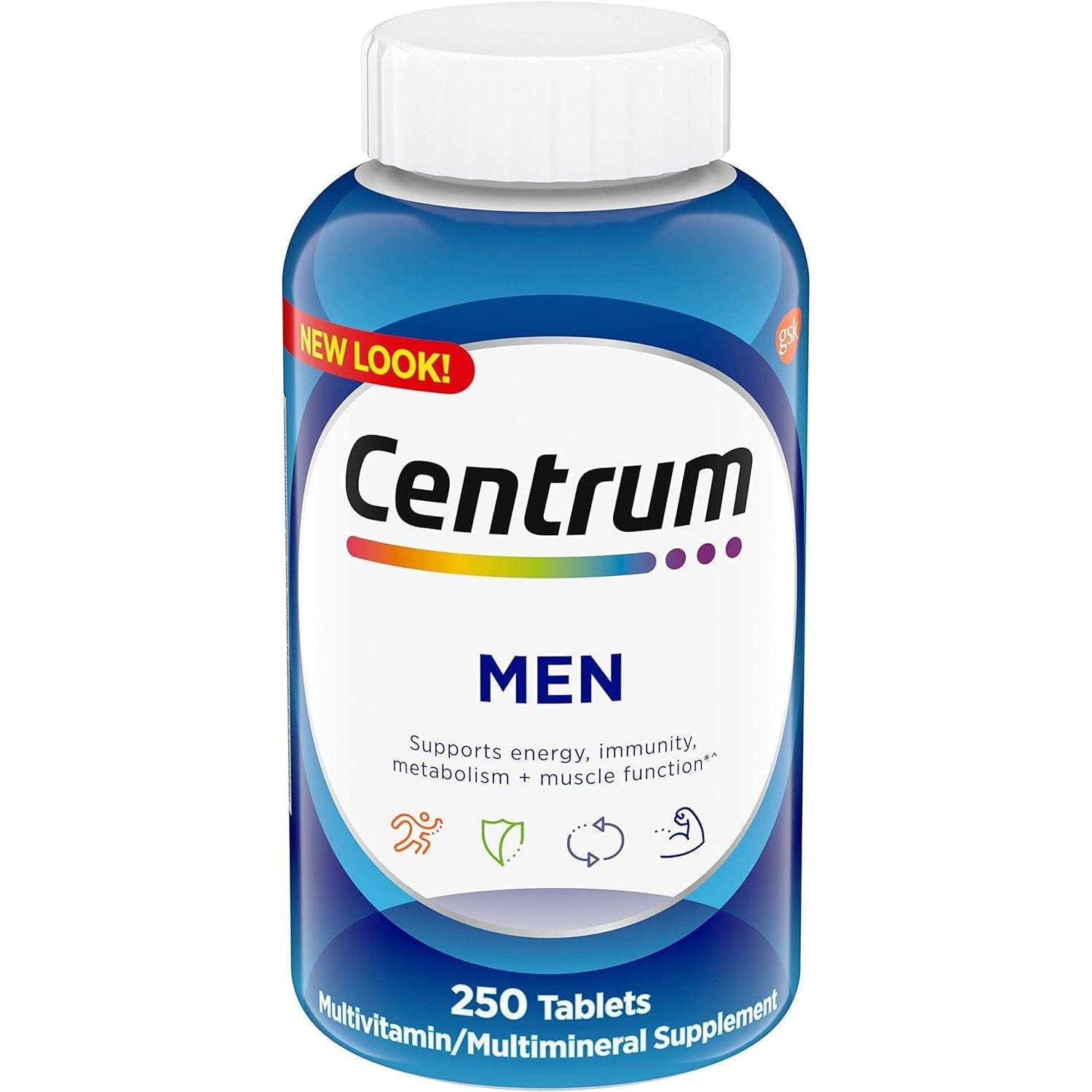 Centrum Multivitamin for Men, Multivitamin/Multimineral Supplement with Vitamin D3, B Vitamins and Antioxidants, Gluten Free, Non-GMO Ingredients - 250 Count