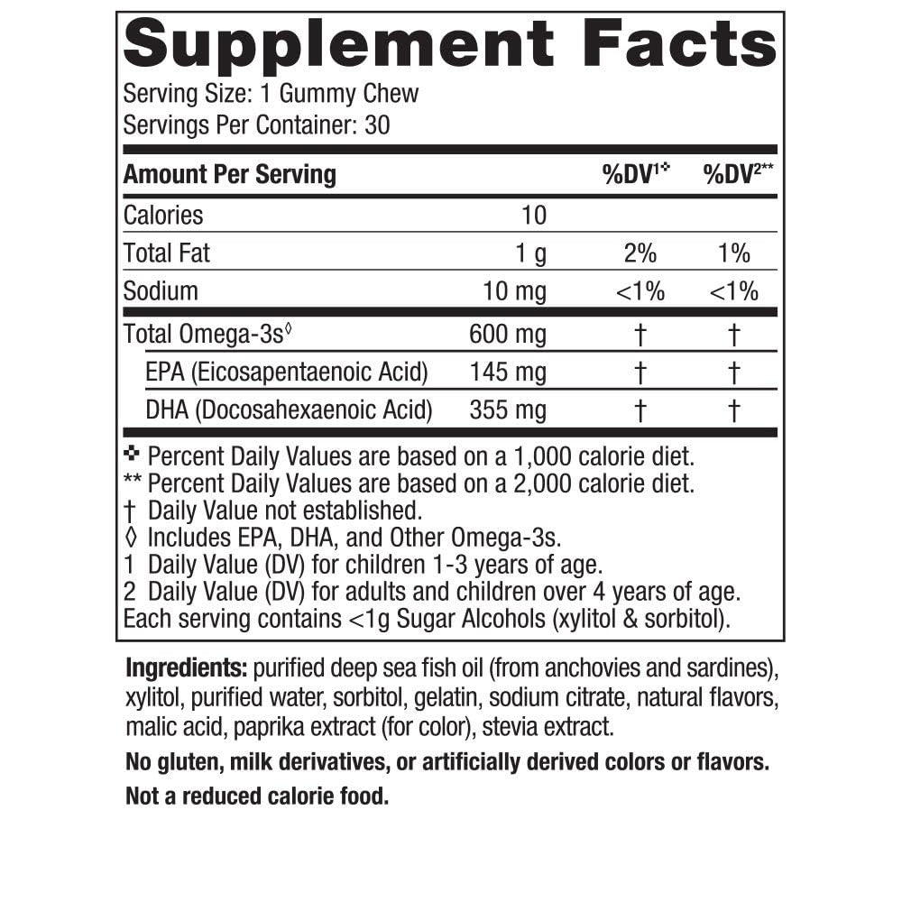 Nordic Naturals Zero Sugar Children’s DHA Gummies, Tropical Punch - 30 Count