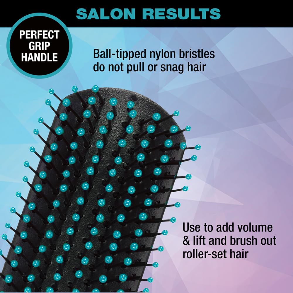 Conair Salon Results Detangling Hairbrush Set, 3-Pack Brushes for Men and Women, All Hair Types and Lengths with Nylon Bristles