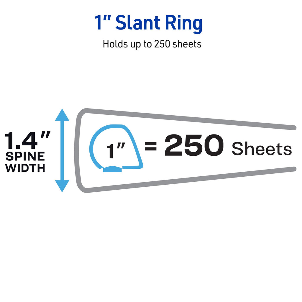 Avery® Durable View 3 Ring Binder, 1" Slant Rings, 1 Aqua Binder