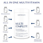 BodyHealth Multi Complete (120 Ct) Daily Multivitamin for Men and Women with Whole Foods, Minerals, Antioxidants, Organic Green Food Concentrates, and Liver Detox Extracts, Non GMO