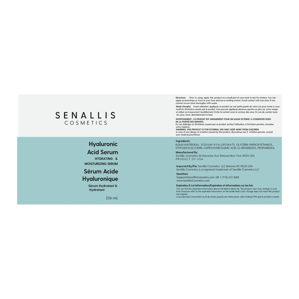 Hyaluronic Acid Serum 8 fl oz And 2 fl oz, Made From Pure Hyaluronic Acid, Anti Aging/Wrinkle, Ultra-Hydrating Moisturizer That Reduces Dry Skin Manufactured In USA