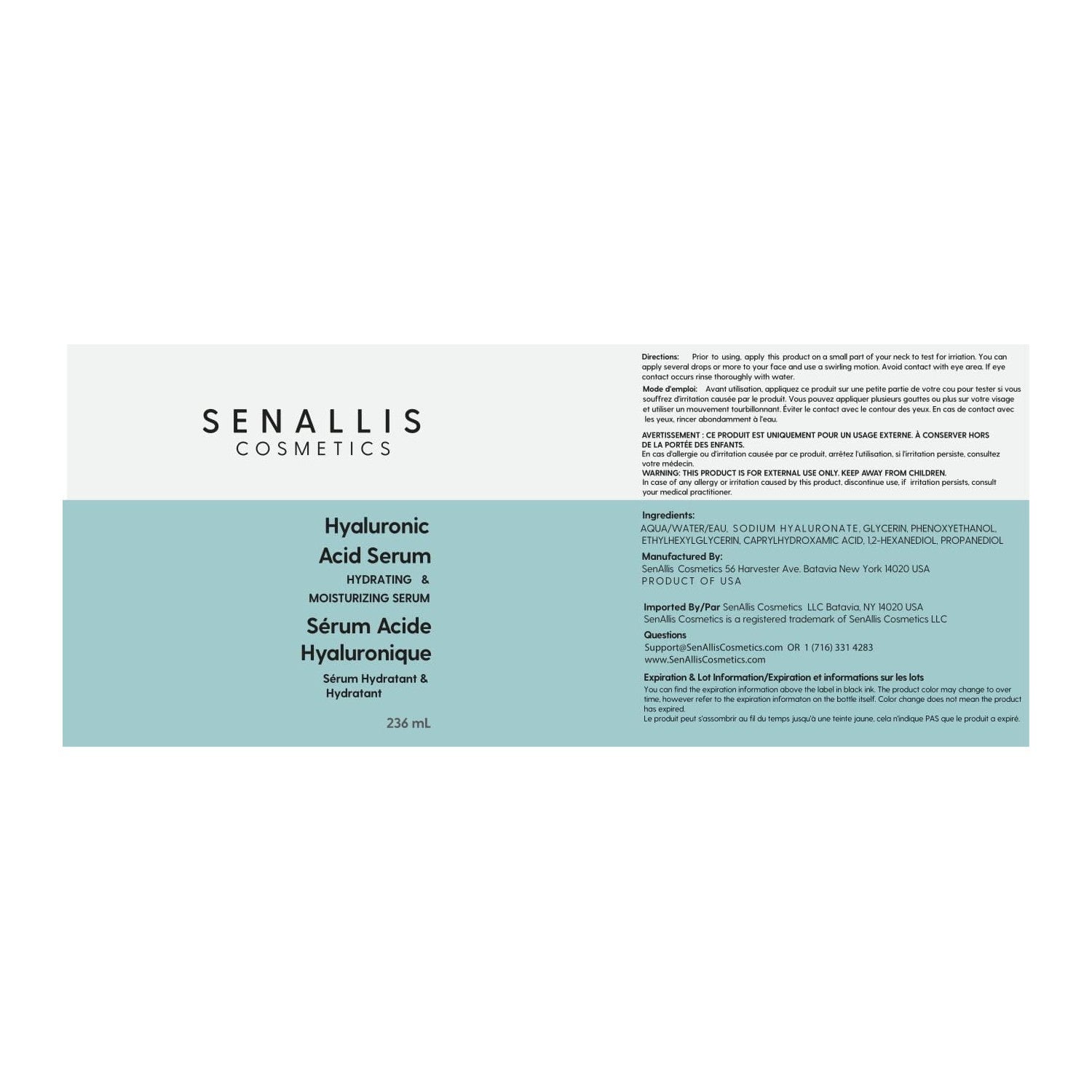Hyaluronic Acid Serum 8 fl oz And 2 fl oz, Made From Pure Hyaluronic Acid, Anti Aging/Wrinkle, Ultra-Hydrating Moisturizer That Reduces Dry Skin Manufactured In USA