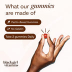 Black Girl Vitamins Once a Day - Womens Multivitamin Gummy - Vitamin A, B, C, E and Zinc. Multivitamin for Women, Immune Support. Vegan, Gluten-Free. Made in The USA (30 Day Supply, Strawberry)