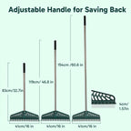 YEELOR Artificial Grass Rake Innovative Double Sided Turf Rake, 60-Inch Adjustable Handle for Cleaning and Fluffing Artificial Turf, Lawns, Carpets, Patios - Removes Leaves, Pet Hair & Debris