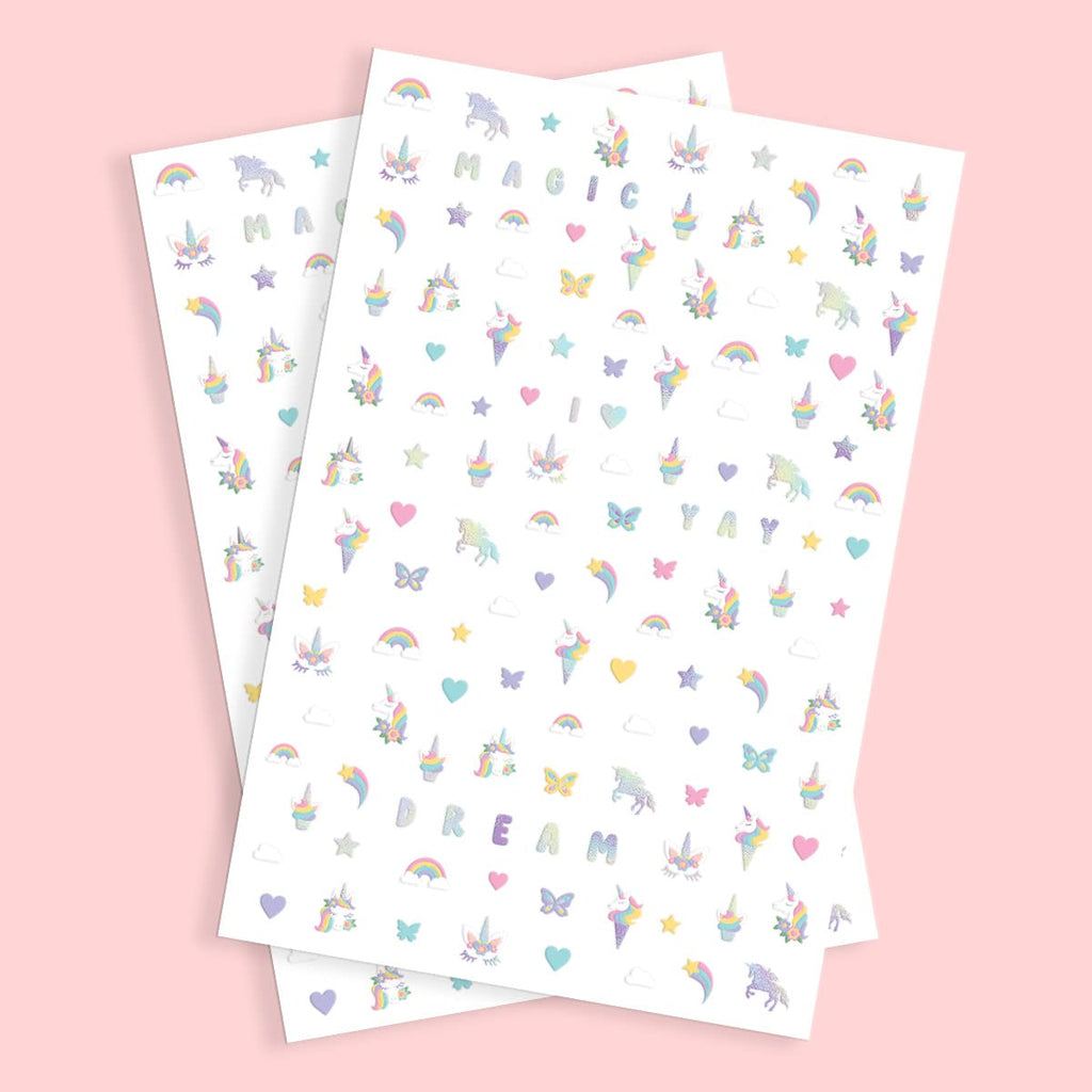 xo, Fetti 524pc Kids Unicorn Nail Stickers | Birthday Girl Party Favors, DIY Home Activity, Gift, Cute Nail Transfer, Rainbow, Butterfly, Easter Basket