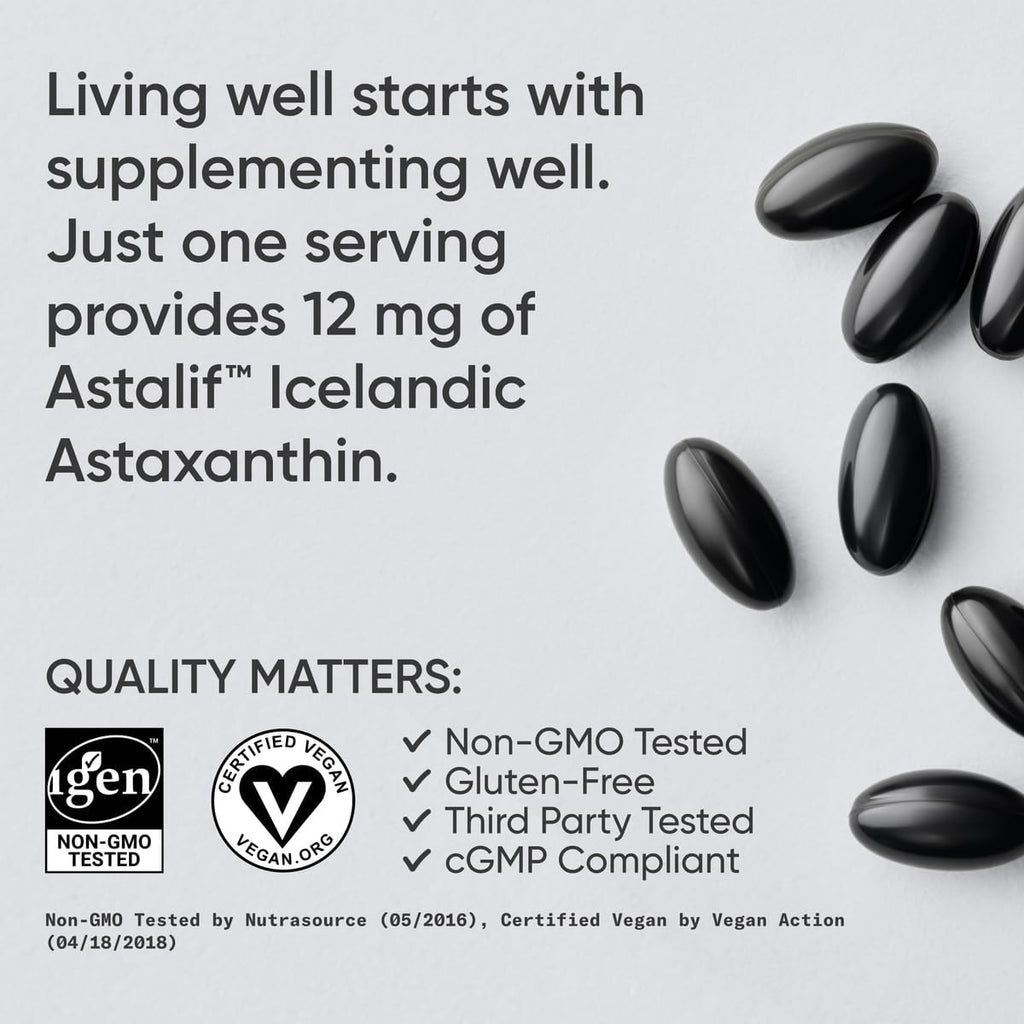 Buy now Sports Research Vegan Icelandic Astaxanthin 12mg with Organic Coconut Oil | Vegan Certified & Non-GMO Project Verified Dietary Supplement - 60 Veggie Softgels (2 Month Supply) at indiglob india