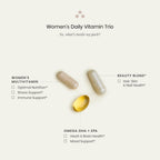 Perelel Womens Daily Vitamin Trio, Multivitamin, Omega 3 DHA, & Biotin