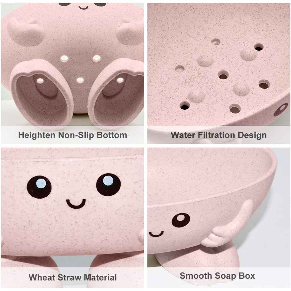 Buy now Soap Holder, Cute Soap Dish for Kids Children, Creative Lovely Bar Soap Tray Counter for Shower Bathroom Kitchen Countertop - Pink at indiglob india