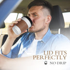 Ginkgo 100 Pack 12 oz Thickened Coffee Cups with Lids and Sleeves