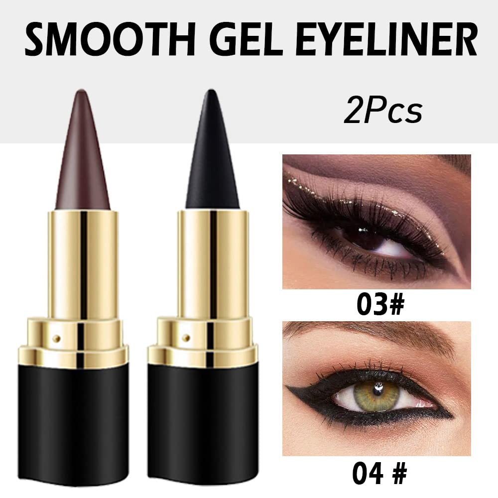 Premium imported 2Pcs gel eyeliner pencil set in black and brown for smooth application. Perfect for defining your eyes.