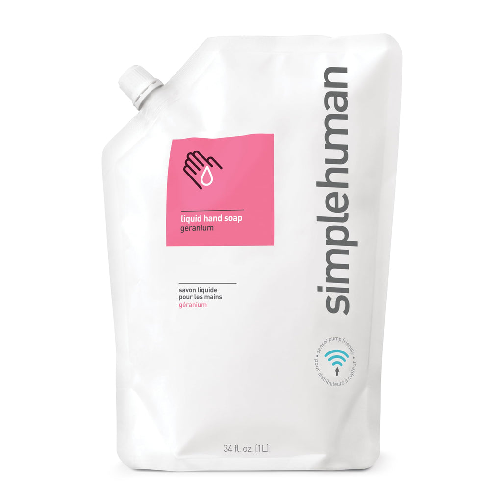 Buy now simplehuman Fragrance Free Moisturizing Liquid Hand Soap Refill Pouch, 34 Fl. Oz, Pack of 6 at indiglob india