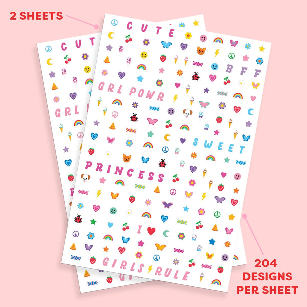 xo, Fetti 816pc Kids Nail Stickers Decals | Birthday Girl Party Favors Gift