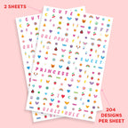xo, Fetti 816pc Kids Nail Stickers Decals | Birthday Girl Party Favors Gift