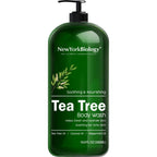 New York Biology Tea Tree Body Wash for Men & Women - 16.9 Fl Oz | Moisturizing Body Wash Helps Soothe the Skin, Refreshing & Hydrating Cleanser for Body & Feet