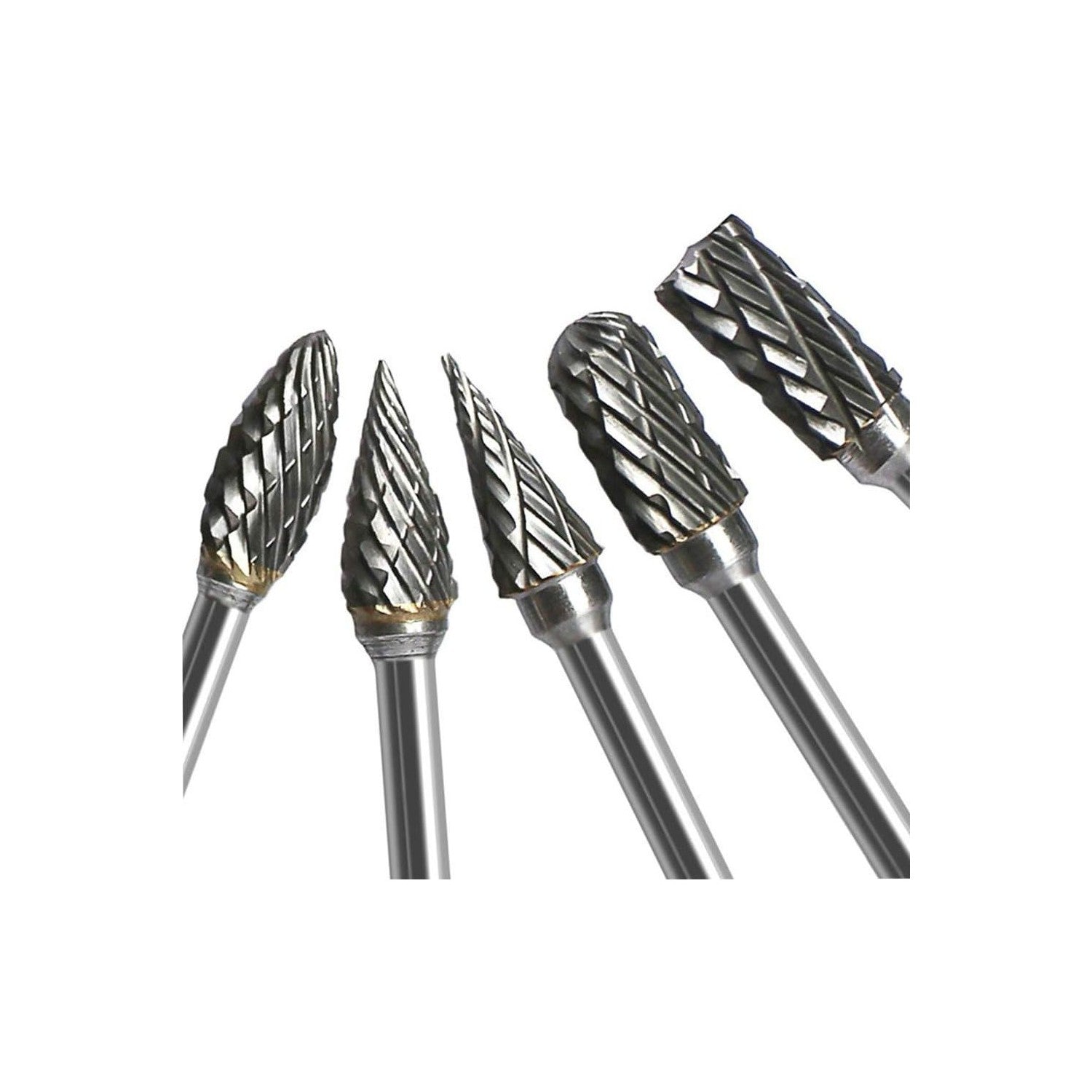 Buy now Double Cut Carbide Rotary Burr Set - 10 Pcs 1/8" Shank, 1/4" Head Length Tungsten Steel for Woodworking,Drilling, Metal Carving, Engraving, Polishing at indiglob india