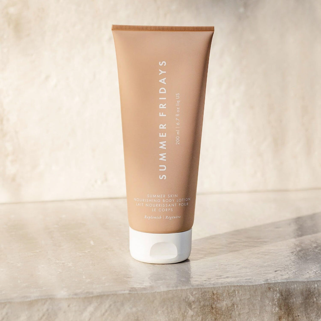 Buy now Summer Fridays Summer Silk Nourishing Body Lotion - Hydrating Body Lotion with Hyaluronic Acid, Shea Butter, Grapeseed Oil, and Cocoa Butter - Non-Greasy Moisturizer for Dry Skin (6.7 Fl Oz) at indiglob india