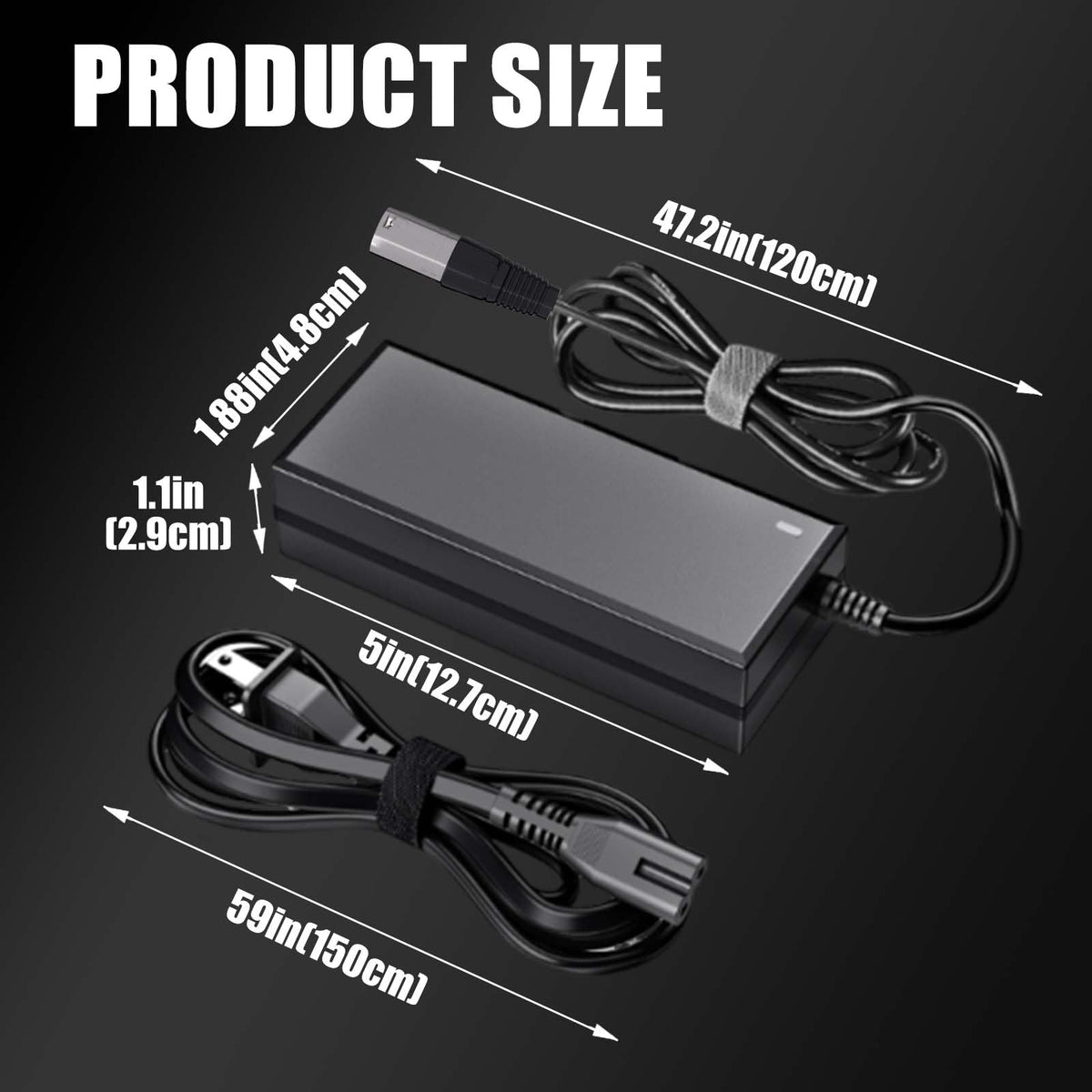 24V 2A 3-pin XLR Electric Scooter Charger Compatible with Go-Go Elite Traveller, Pride Mobility, Jazzy Power Chair Charger & Plus Ezip Mountain Trailz