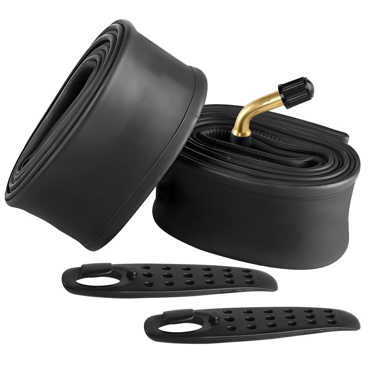 FANSPRO 2 Pack Heavy-Duty 14 x 2.125 Electric Bike Inner Tubes with Angled Schrader Valve & 2 Tire Levers, Reinforced Butyl Puncture-Resistant Replacement for Electric Scooters, E-Bike, Bicycle Tires