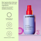 Evereden Kids 4-in-1 Detangler Spray, Silicone-Free, EWG Verified, Vegan | Developed with Harvard & Stanford Dermatologists, 4-in-1 Leave-In Conditioner for Girls, Straight, Curly Hair, Wet or Dry Use