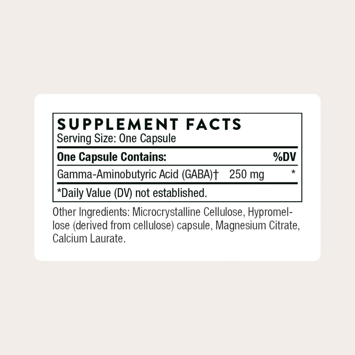 THORNE PharmaGABA-250, 250 mg Gamma-Aminobutyric Acid (GABA), 60 Capsules
