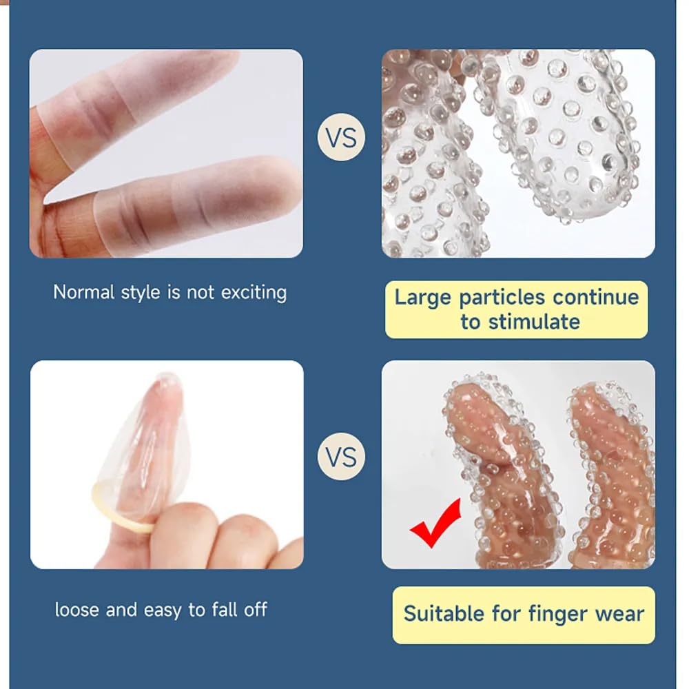 2Pcs Adult Finger Vibrator Accessories, Finger Sleeve Finger Cots Finger Condoms Vagina Clitoral Nipple G-Spot Stimulator Anal Sex Toys for Adults Women Men Couples