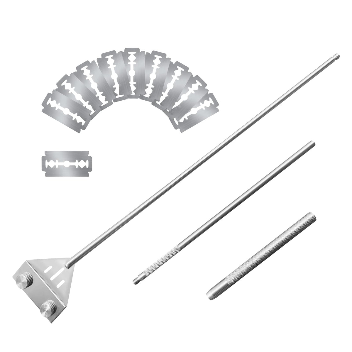 Kirecoo 25.6" Stainless Steel Aquarium Algae Scraper with 10 Blades
