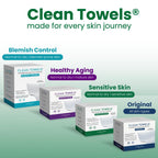 CLEAN SKIN CLUB Sensitive Skin Clean Towels® XL, Ultra-Soft Disposable Face Dry Wipes Infused with Aloe & Glycerin, XL - 1 Pack (50 count)