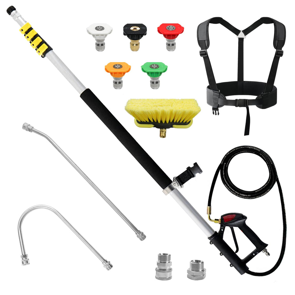 JANZ 24 FT Pressure Washer Telescoping Wand with 2 Extension Wands