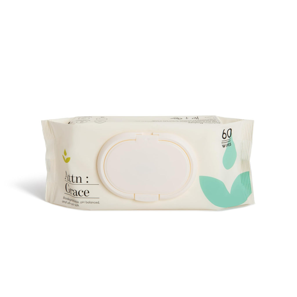 Attn: Grace Flushable Wet Wipes for Women with Aloe Vera - 60 Ct
