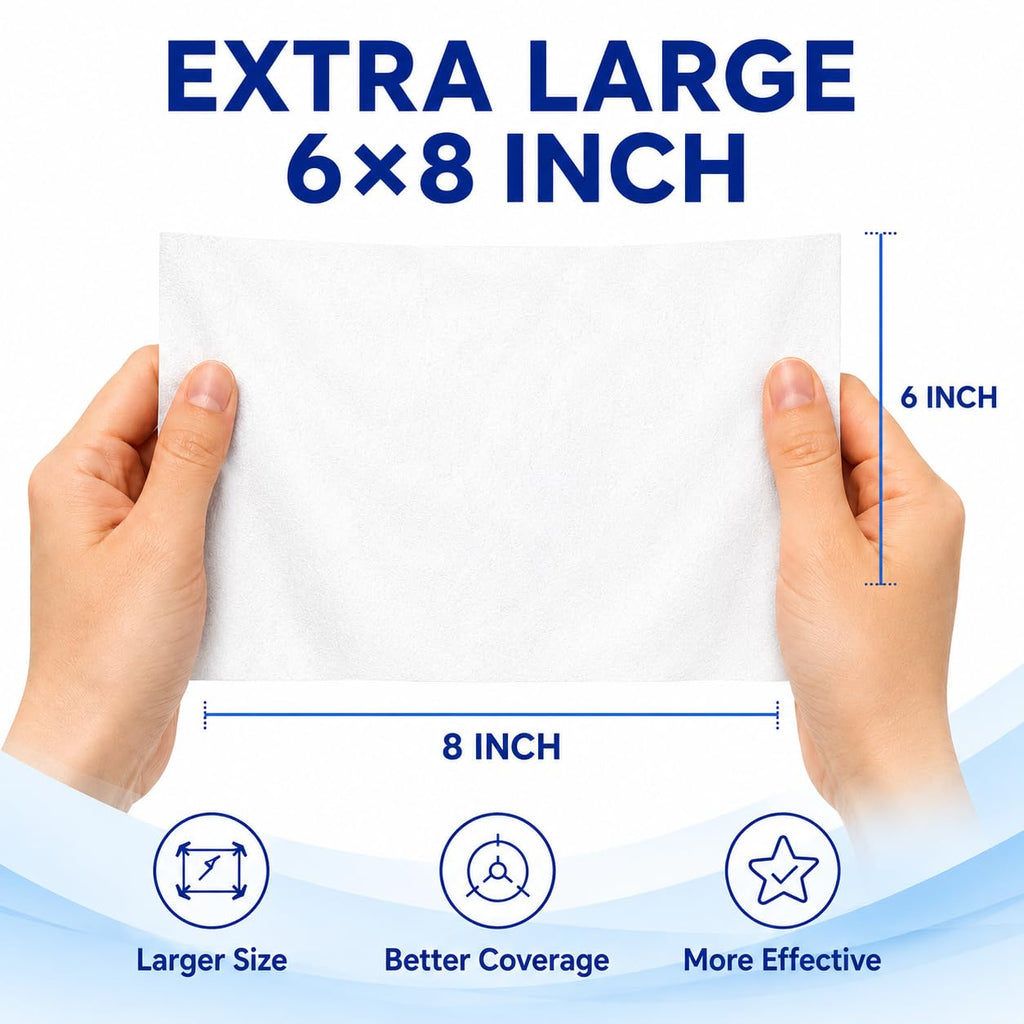 Extra Large 75% Alcohol Wipes, 100 Individually Wrapped 6 x 8 Inch Sanitizing Wipes